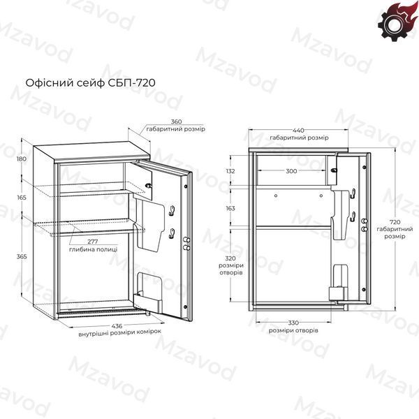 Офисный сейф CБП-720 антрацитово-серый 3022610600002 фото