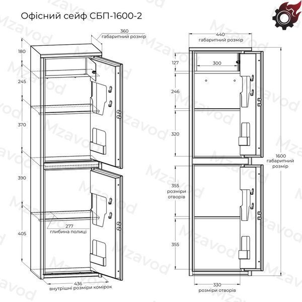 Офісний сейф CБП-1600/2 антрацитово-сірий 3023110600004 фото