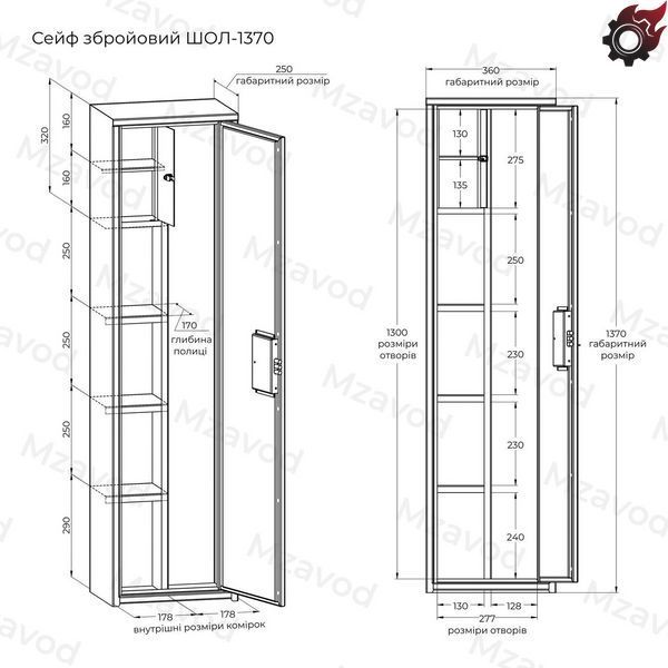 Сейф оружейный ШОЛ-1370 3010910100001 фото