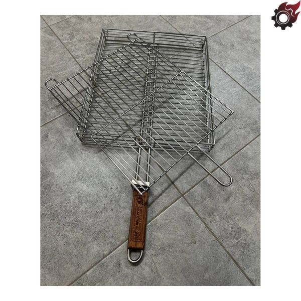 Решетка гриль из нержавеющей стали 500х400 мм ручной работы bbq005 фото