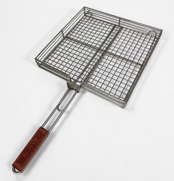 Решетка гриль из нержавеющей стали 400х400 мм ручной работы bbq008 фото