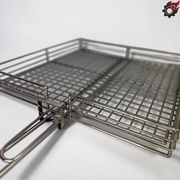 Решетка гриль из нержавеющей стали 400х400 мм ручной работы bbq008 фото