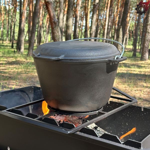 Казан туристичний КТ-08КС чавунний з кришкою-сковородою 8л 4827005594251 фото
