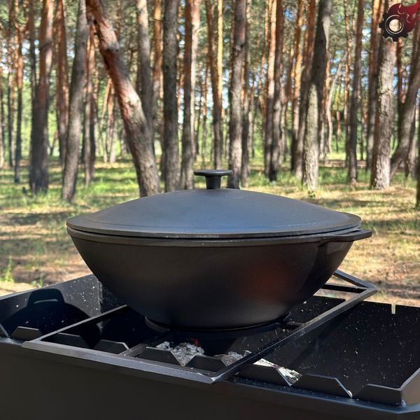 Сковорода WOK-08 чавунна з кришкою 8л 4827005590871 фото