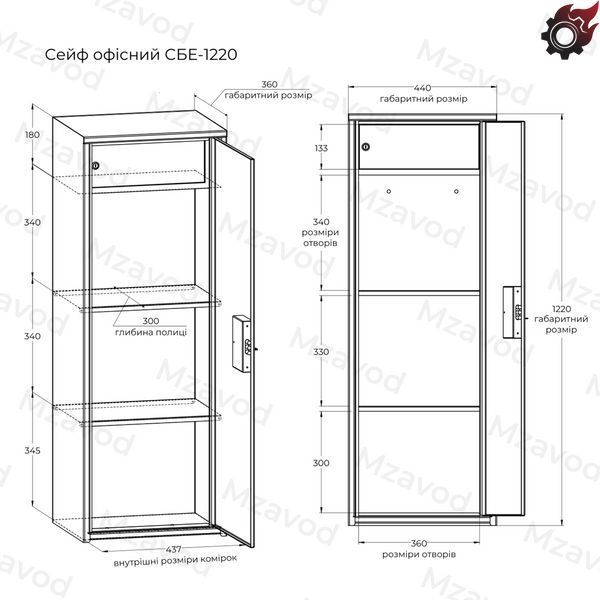 Офисный сейф СБЕ-1220 черный 3022310100000 фото