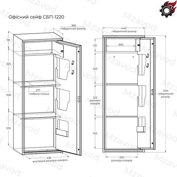 Офісний сейф CБП-1220 антрацитово-сірий 3022810600000 фото